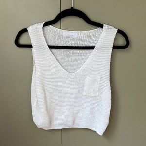Knit white tank